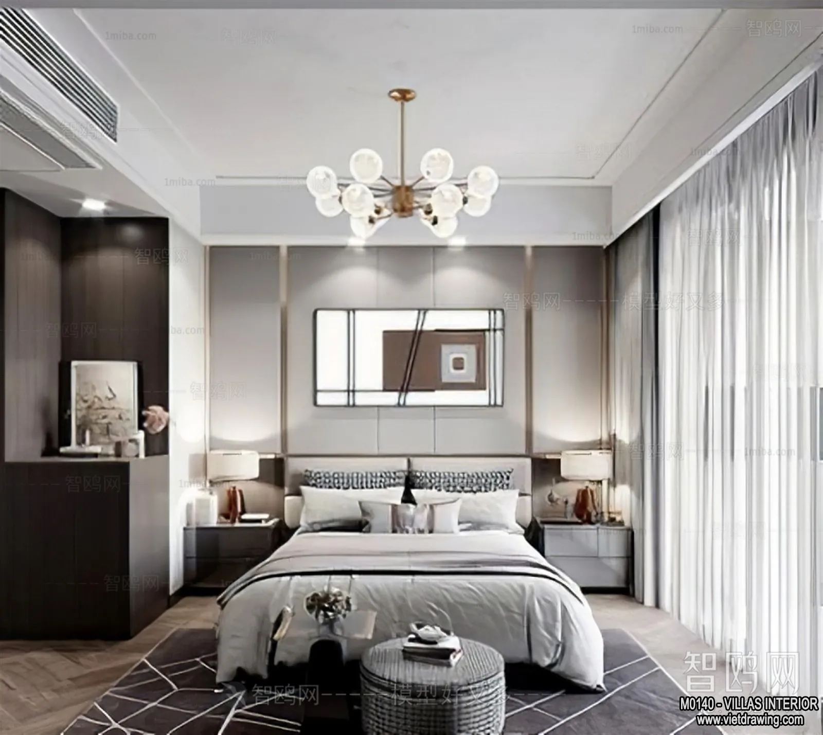 Bedroom – Villas 3D Interior Scene – 3D Models – 135