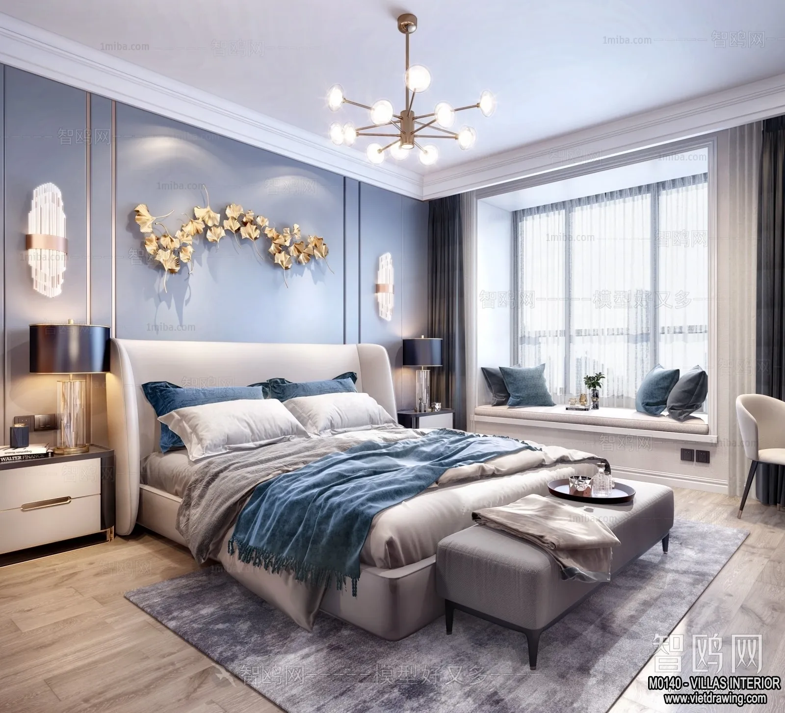 Bedroom – Villas 3D Interior Scene – 3D Models – 136