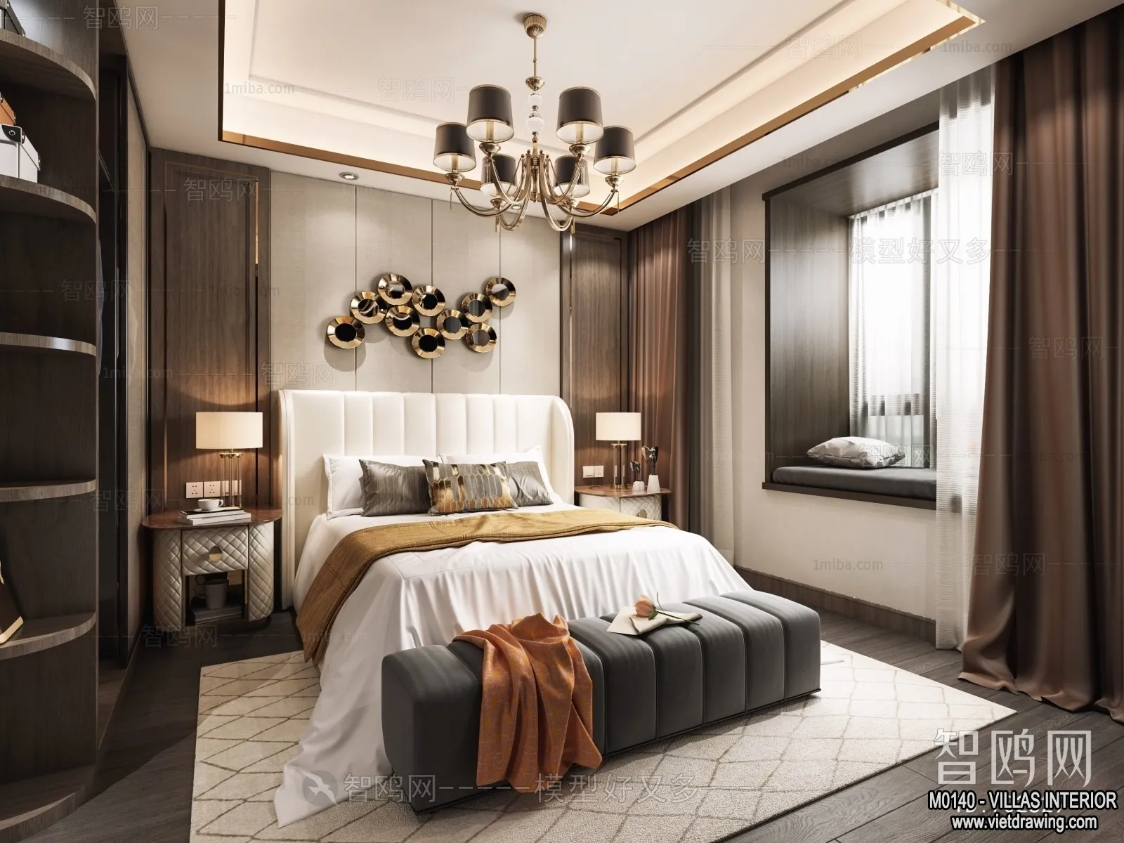 Bedroom – Villas 3D Interior Scene – 3D Models – 138