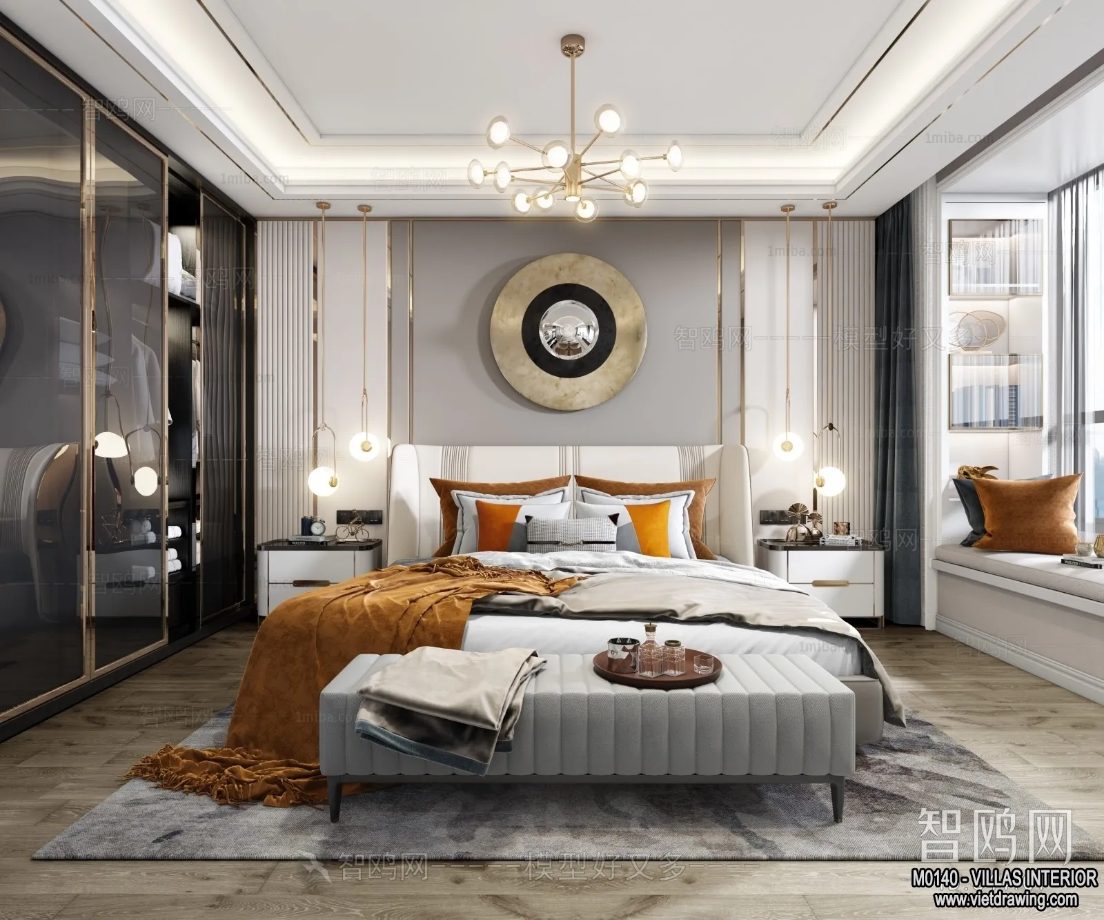 Bedroom – Villas 3D Interior Scene – 3D Models – 139