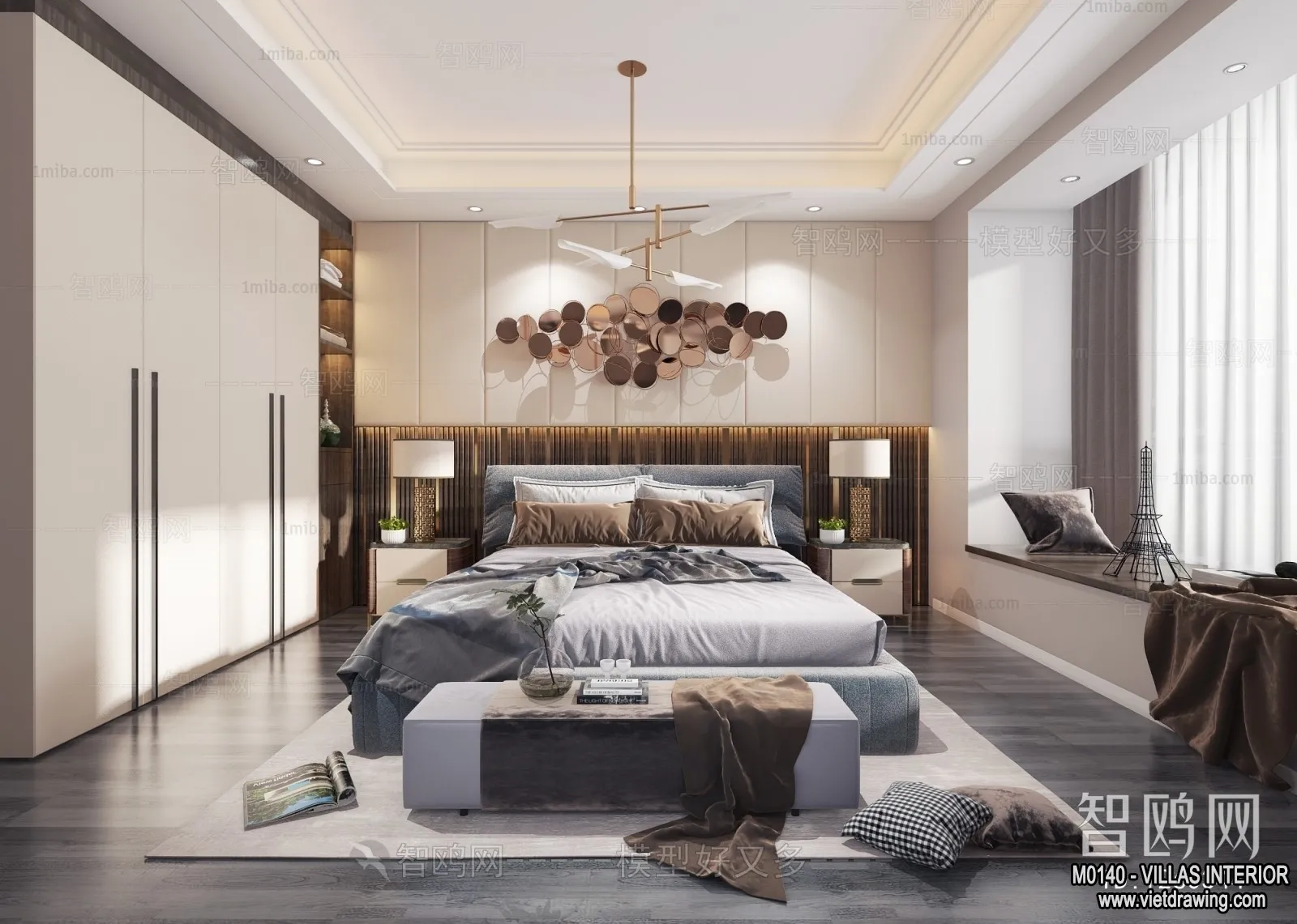 Bedroom – Villas 3D Interior Scene – 3D Models – 143