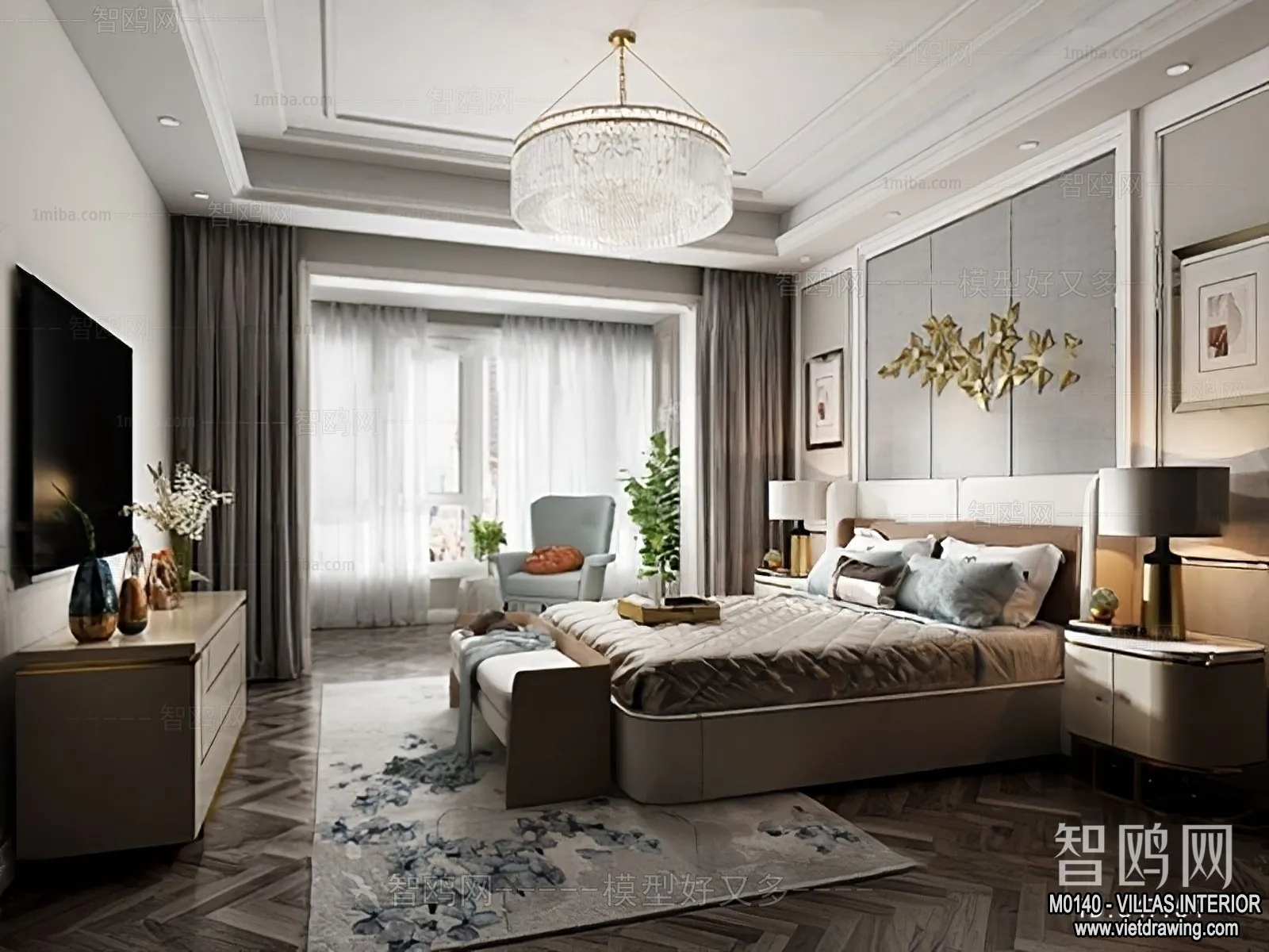 Bedroom – Villas 3D Interior Scene – 3D Models – 144