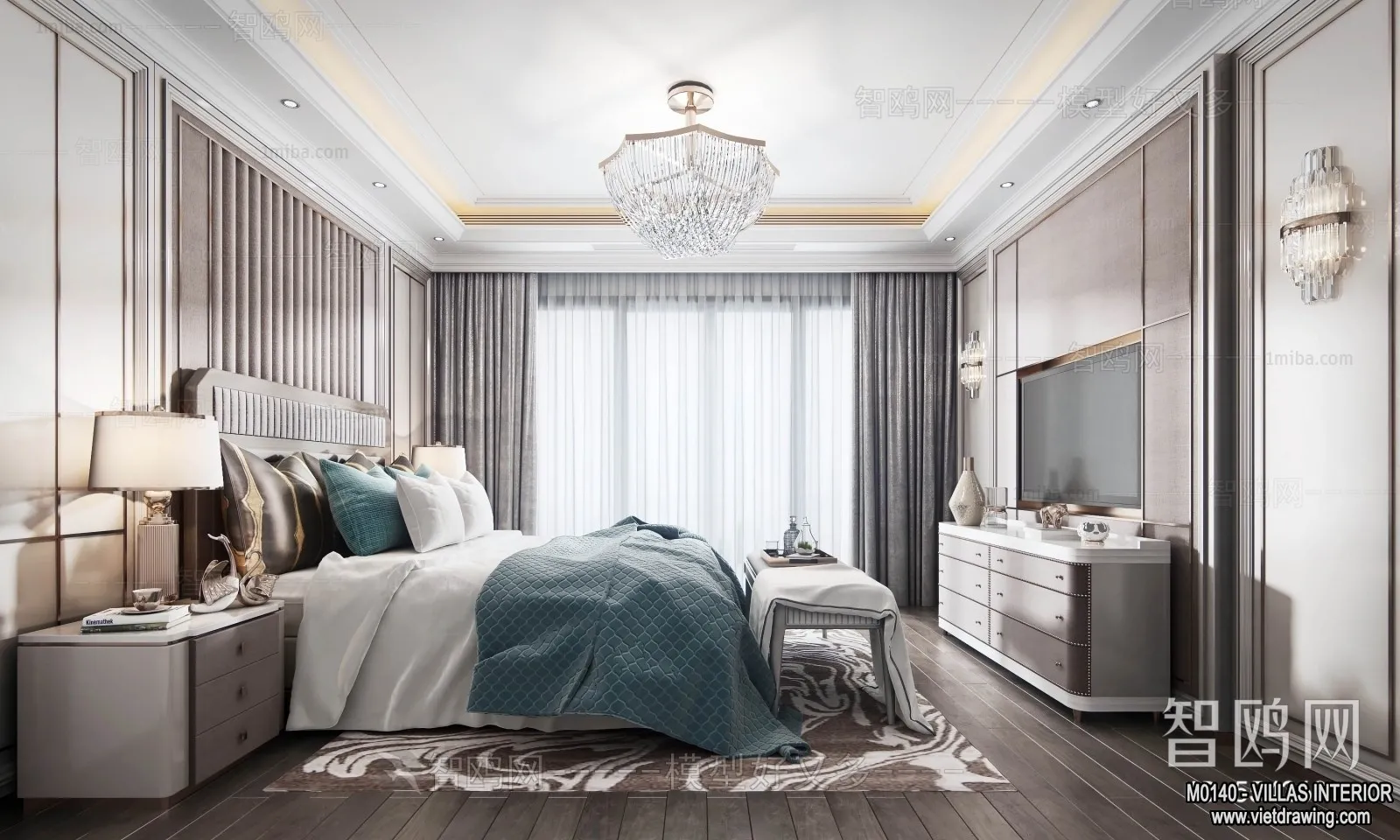 Bedroom – Villas 3D Interior Scene – 3D Models – 146