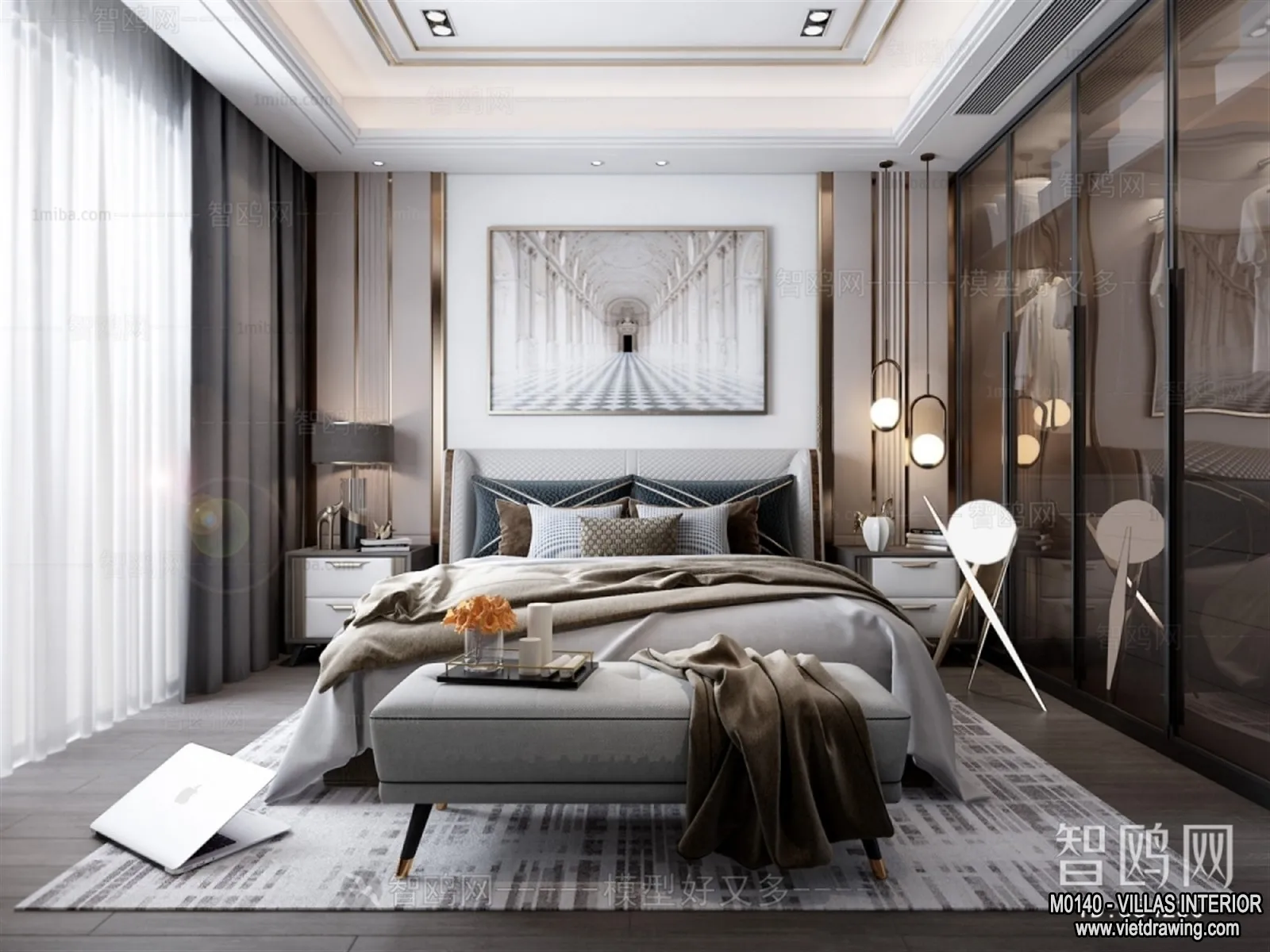 Bedroom – Villas 3D Interior Scene – 3D Models – 147