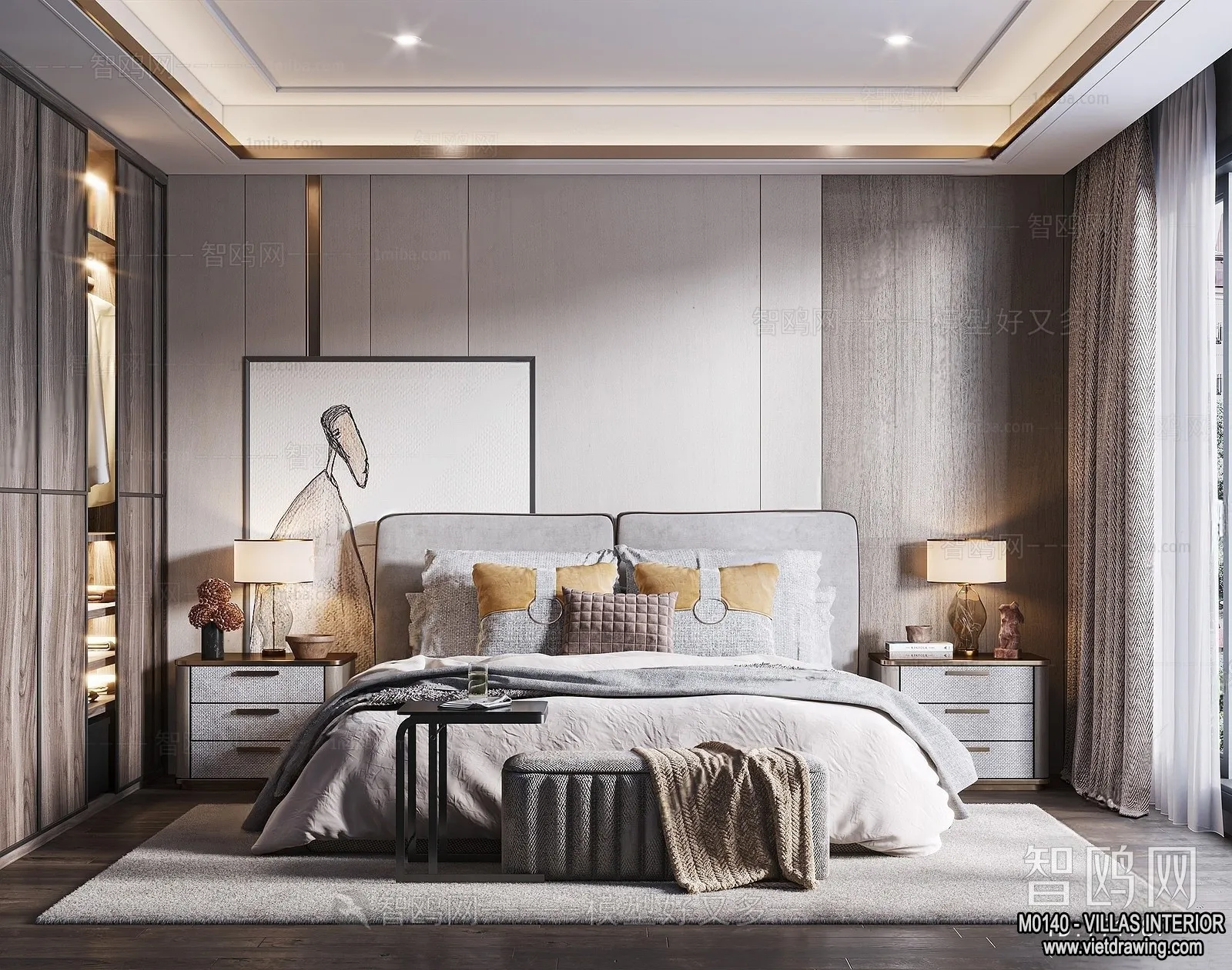 Bedroom – Villas 3D Interior Scene – 3D Models – 151