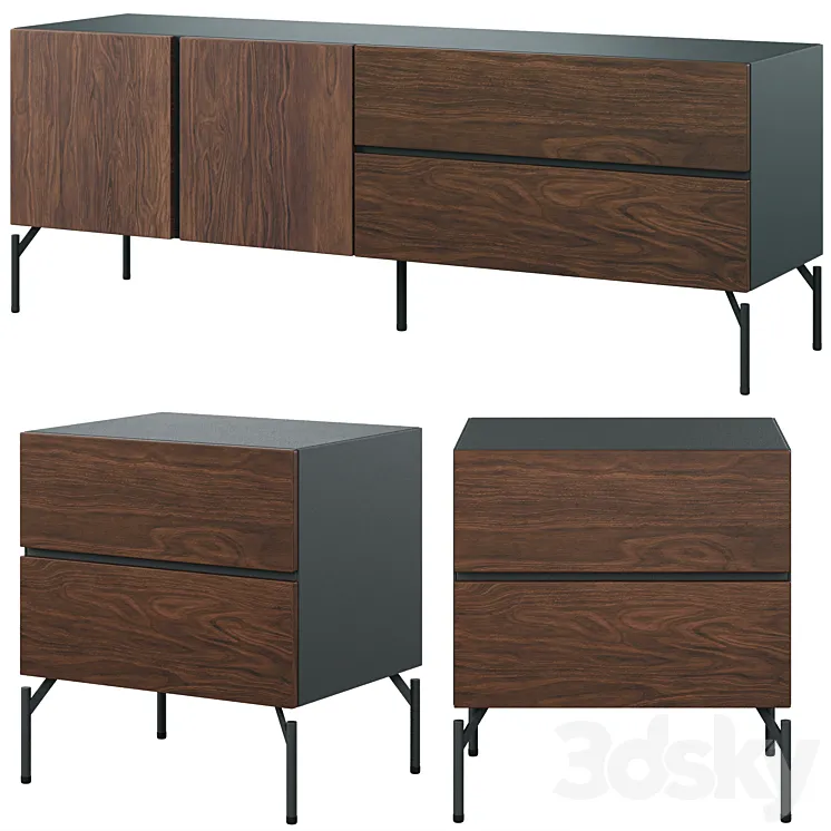 Bedside table and TV unit Fango by Cosmo 3DS Max