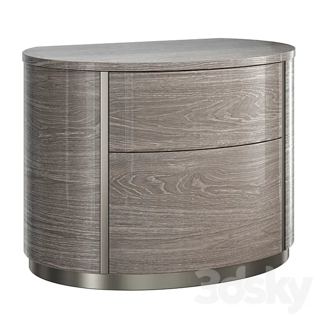 Bedside table Camelgroup Round silver 3ds Max
