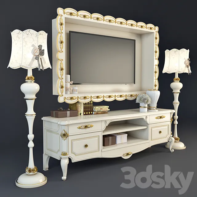 Bedside table for Antonelli Moravio Charme 3ds Max