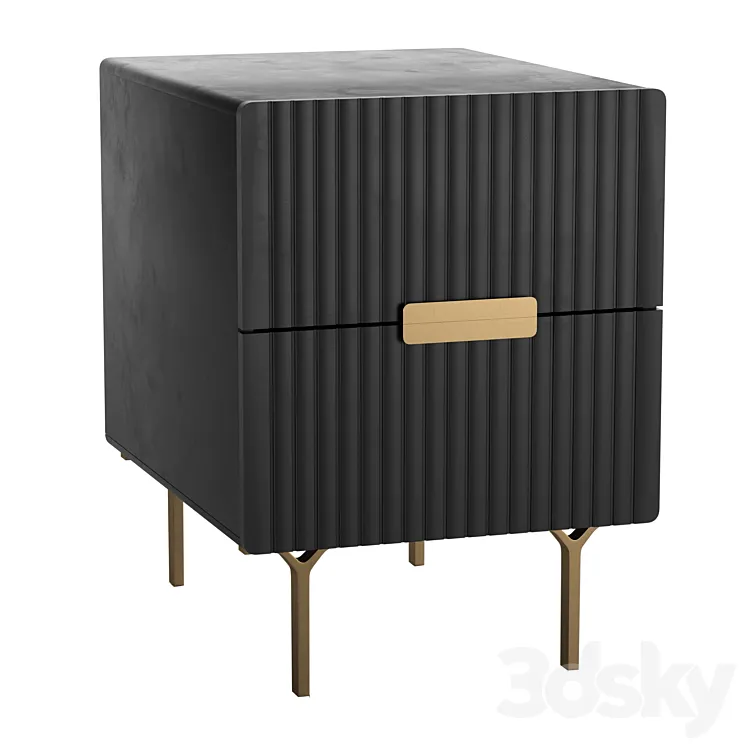 Bedside table Gray 3DS Max Model