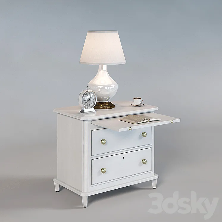 Bedside table Laurel 340-23-80 (inlay in the set) 3DS Max