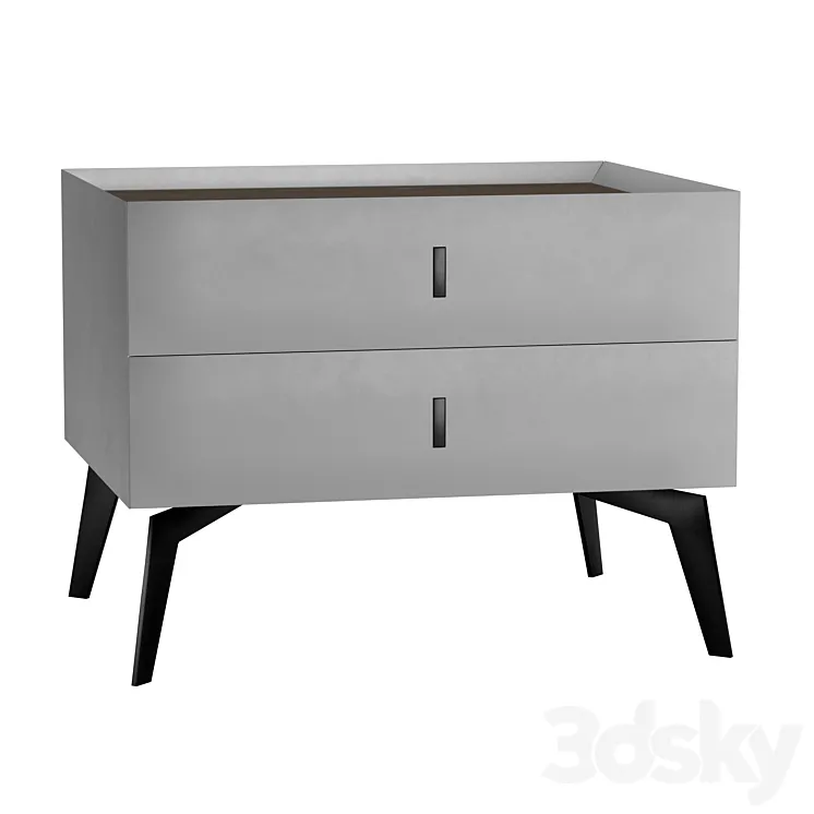 Bedside table LIGHT GRAY 3DS Max