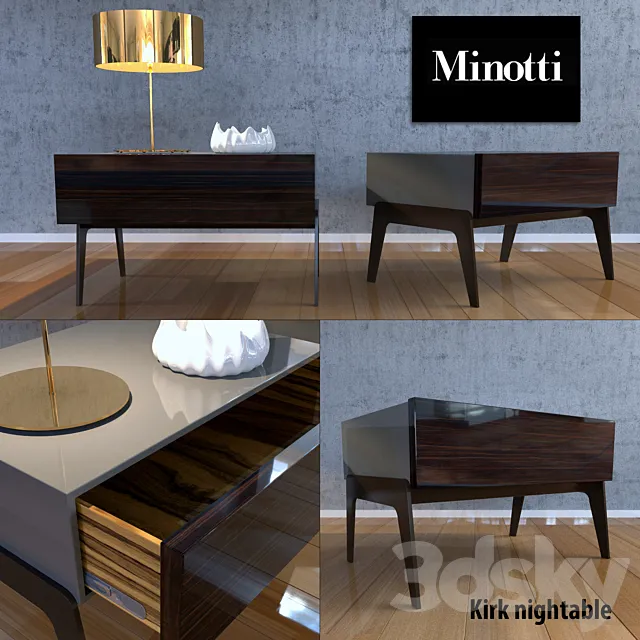 Bedside table Minotti Minotti 2014 – Kirk nightable 3DS Max Model