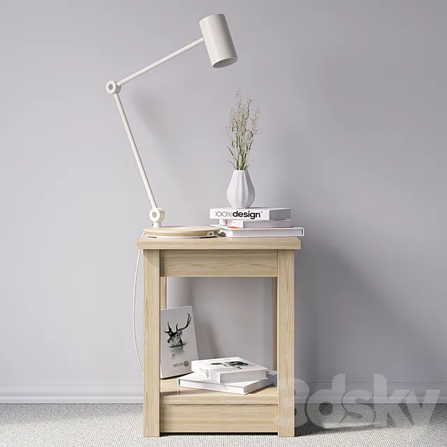 Bedside table with lamp 3DSMax File