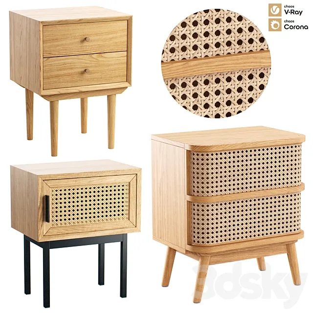 Bedside tables La Redoute Interieurs Set 1 3ds Max