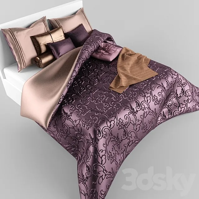 bedspread with pillows 3DSMax File