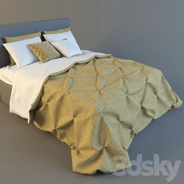 bedspread with tucks 3DSMax File