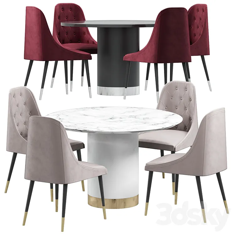 Beedle Chair & Ontario Dining Table 3DS Max
