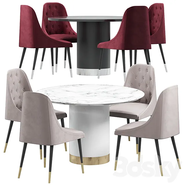 Beedle Chair & Ontario Dining Table 3DSMax File