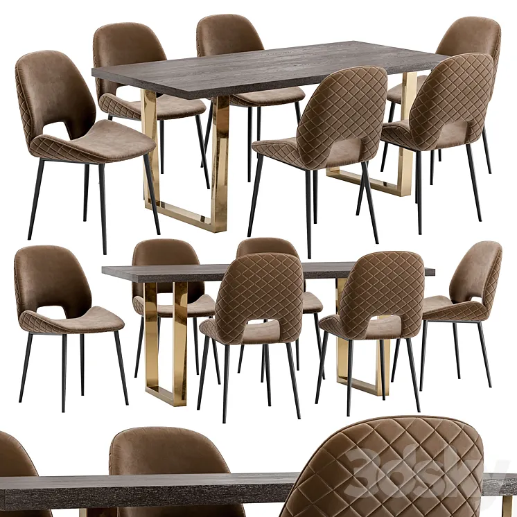 Beekman Dining Chair and Osaka Table 3DS Max Model