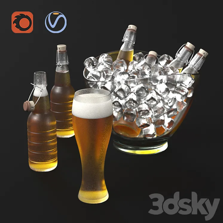 Beer and ice 3DS Max