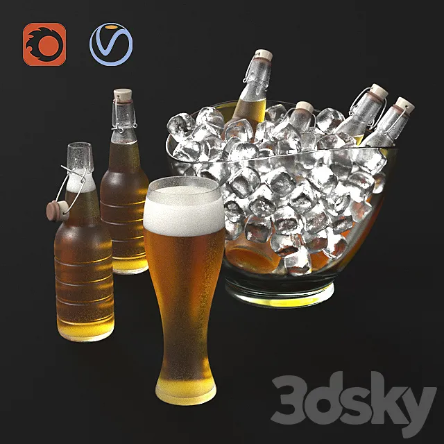 Beer and ice 3DSMax File