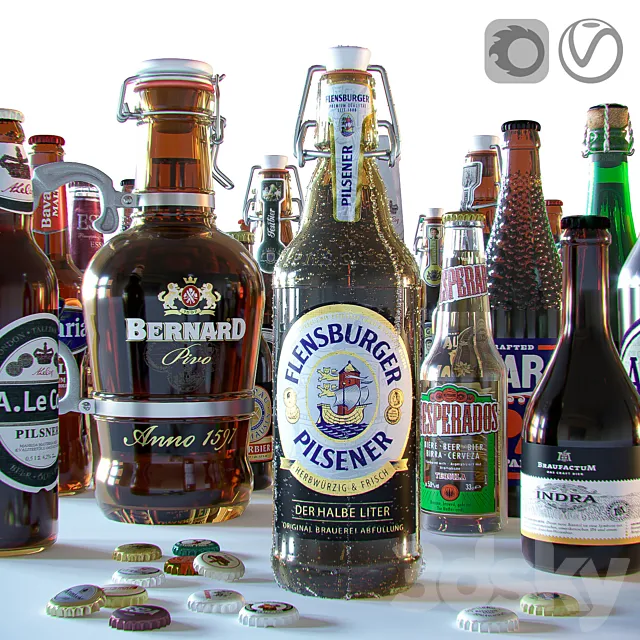 Beer bottles 3DS Max Model