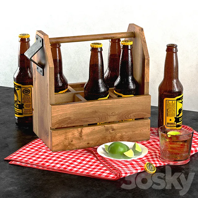 Beer box and lime 3DS Max Model