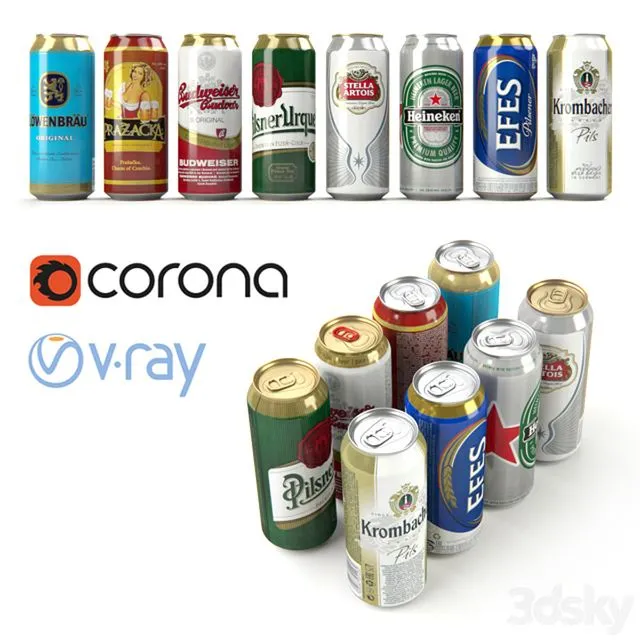 Beer in aluminum cans 2 3dsMax Model
