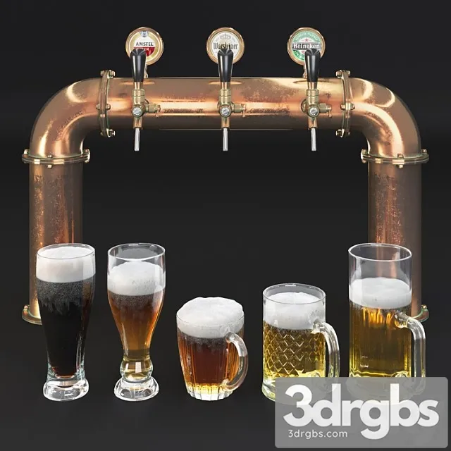 Beer tower & beer mugs 3dsmax Download