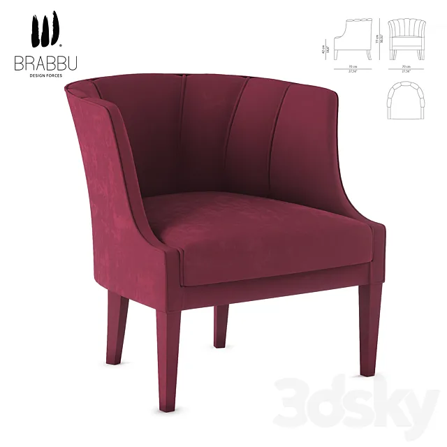 BEGONIA ARMCHAIR by BRABBU 3ds Max