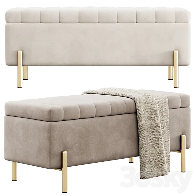 Beige bench Boyden by Madison Park 3ds Max
