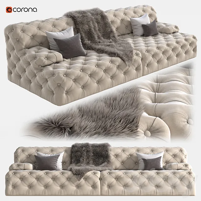 Beige sofa 3DS Max Model
