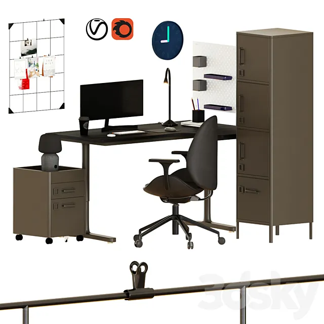 BEKANT Corner desk set 2 3DSMax File