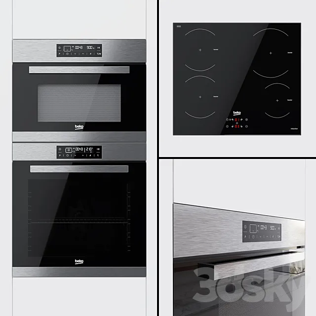 Beko – oven BIM32400 compact oven BQW12400 and hob HII64400AT 3ds Max