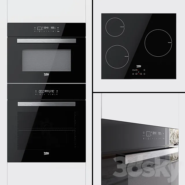 Beko – oven BQM24400. compact oven BQW14400 and hob HQI63400AT 3DSMax File