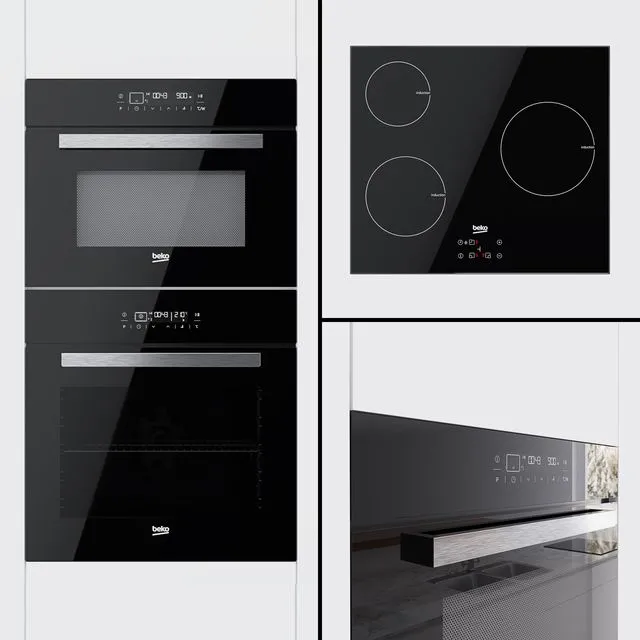 Beko – oven BQM24400 compact oven BQW14400 and hob HQI63400AT 3dsMax Model