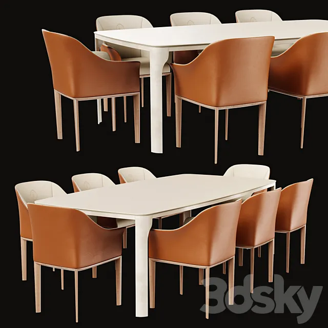 Belgado Table & Anabel Chair (trussardi Casa) 3DSMax File