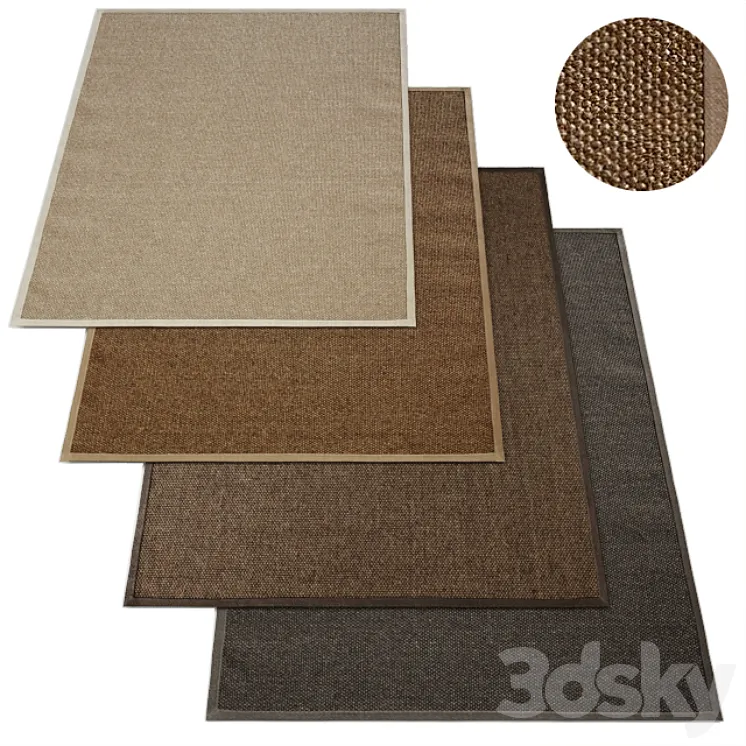 Belgian Basket Weave Sisal Rug RH Collection 3DS Max