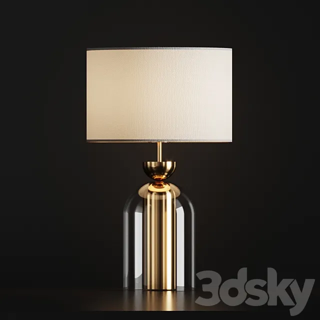 Bell jar table lamp 3DS Max Model