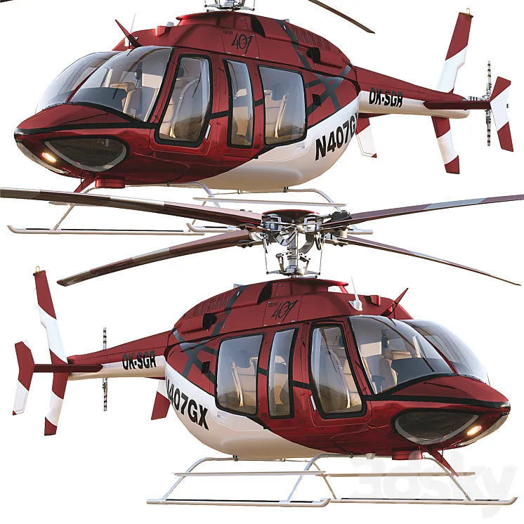Bell407 3DS Max Model