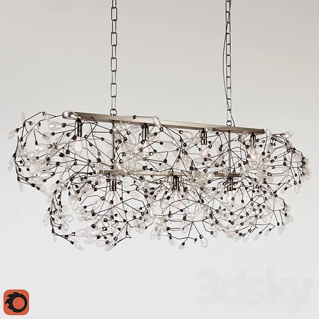 BELLA CRYSTAL RECTANGULAR CHANDELIER 3ds Max