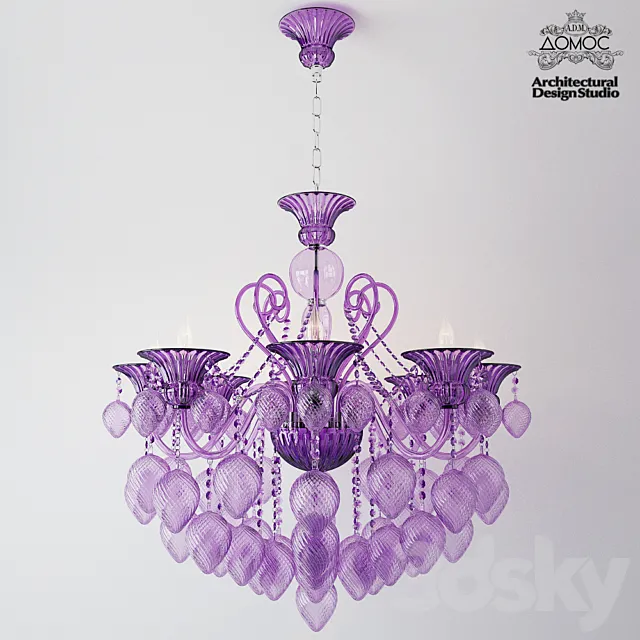 Bella Vetro 8 Light Chianti Chandelier 3DS Max Model