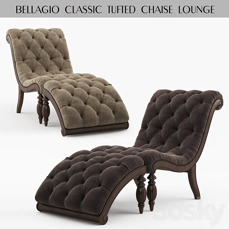Bellagio Classic Tufted Chaise Lounge 3DS Max