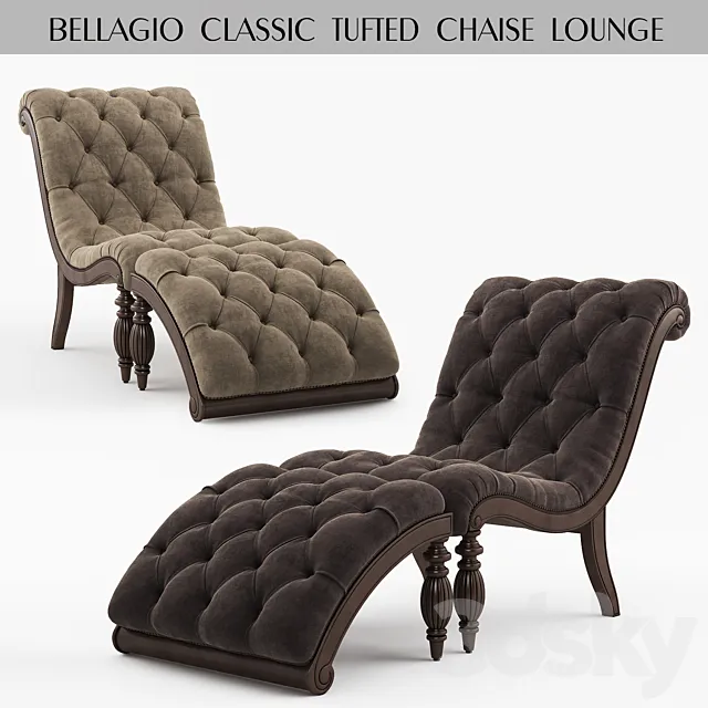 Bellagio Classic Tufted Chaise Lounge 3DSMax File