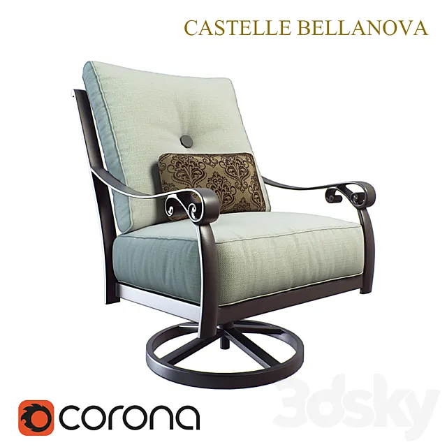 Bellanova Cushioned High Back Swivel Lounge Rocker 3ds Max