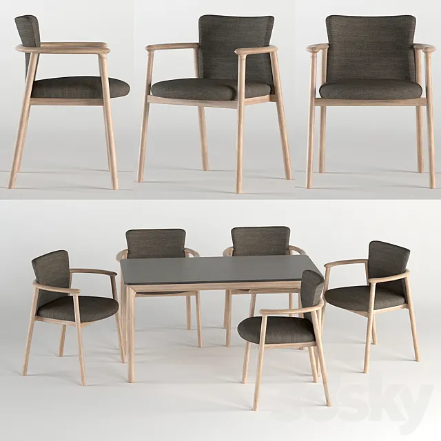 Bellevue Table & Lord Chair by Very Wood 3DSMax File