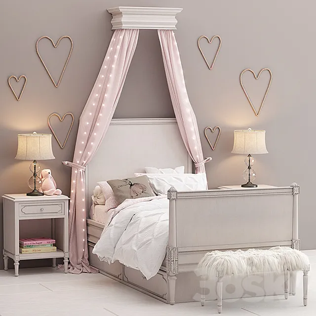 Bellina bedroom set. Restoration Hardware Baby and Child 3DSMax File