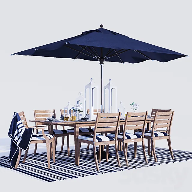 Belmont dinning set 2 3ds Max