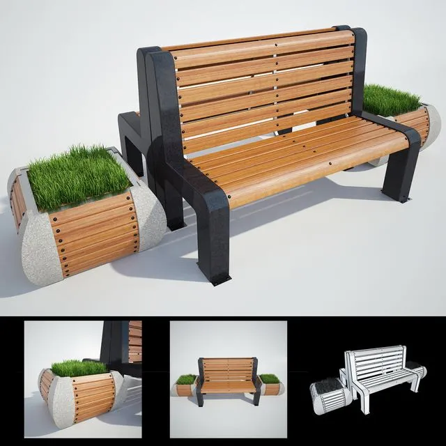 BENCH # 1 3dsMax Model