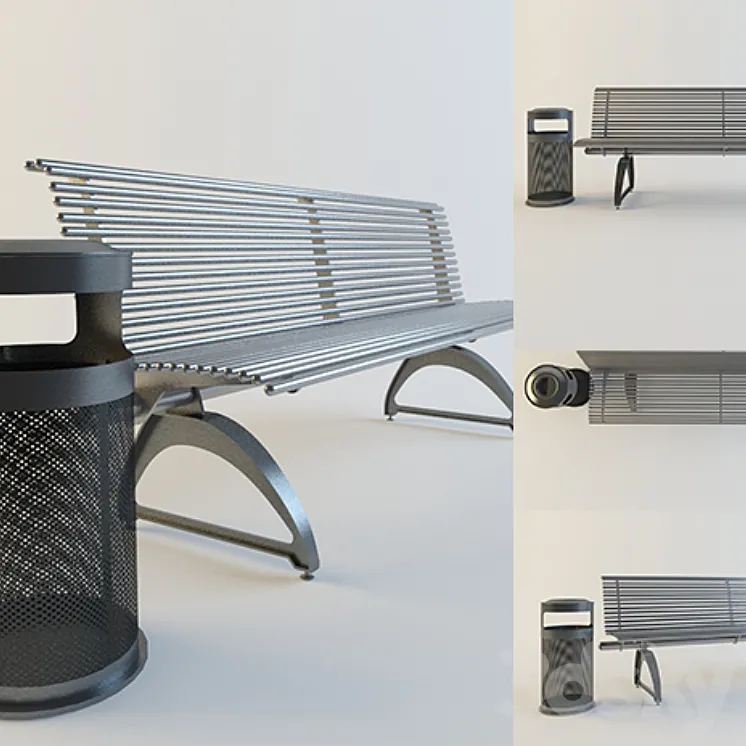 Bench AMC 8 + Urn PA – 7 3DS Max